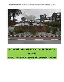 Bushbuckridge Local Municipality 2017/22 Final Integrated Development Plan