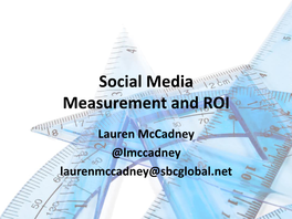 Social Media Measurement and ROI