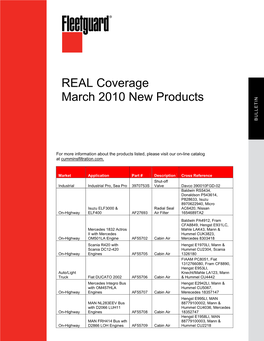 REAL Coverage March 2010 New Products