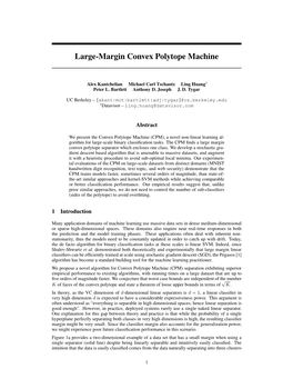 Large-Margin Convex Polytope Machine