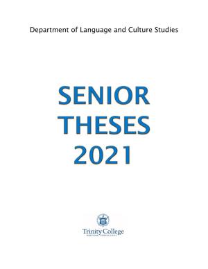 2015 Senior Thesis Booklet