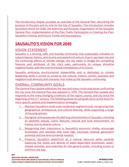 Sausalito's Vision for 2040
