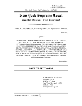 New York Supreme Court Appellate Division—First Department
