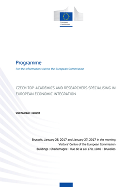 Programme for the Information Visit to the European Commission