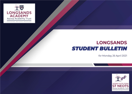 Longsands Student Bulletin for 26 April 2021