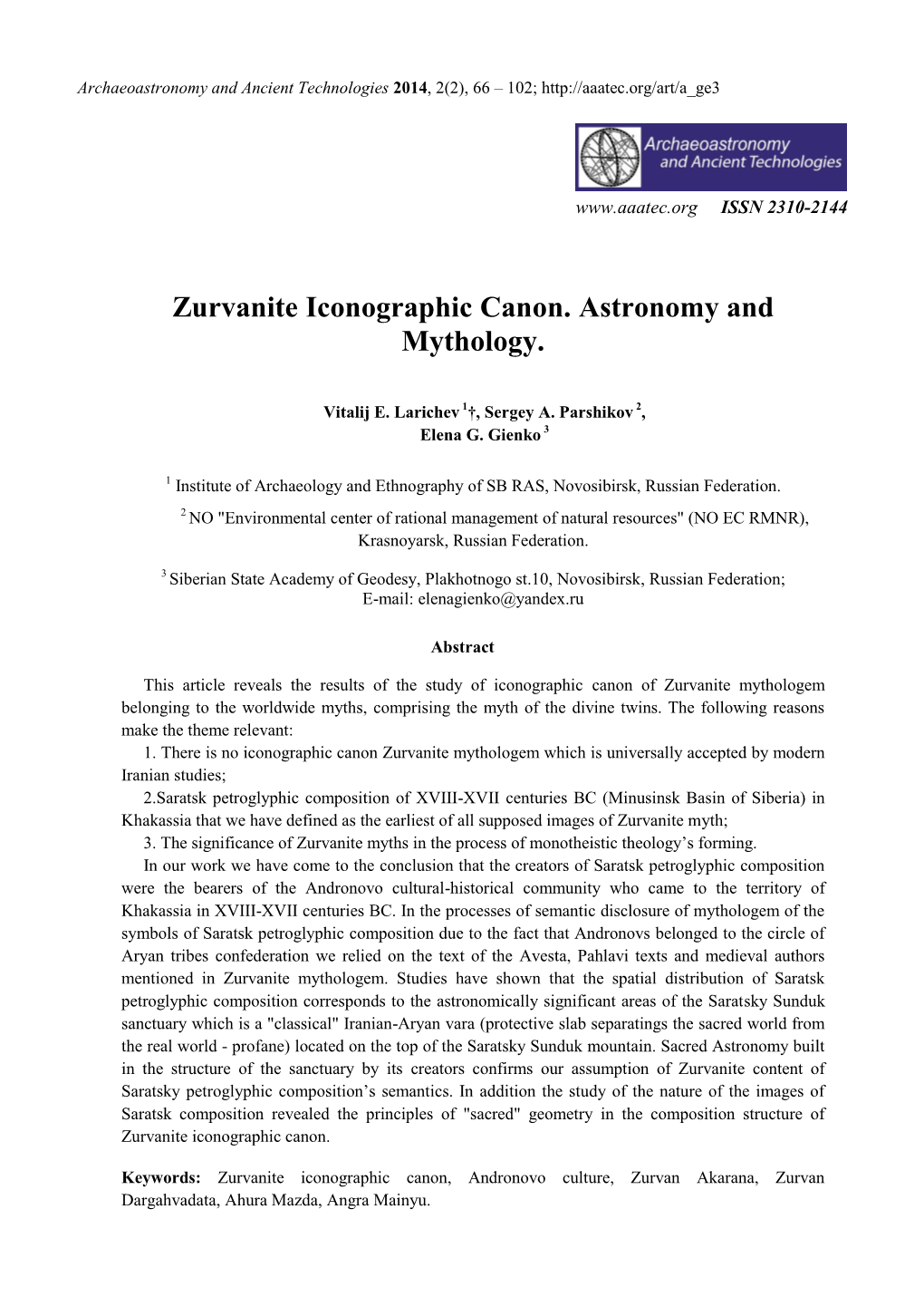 Zurvanite Iconographic Canon. Astronomy and Mythology