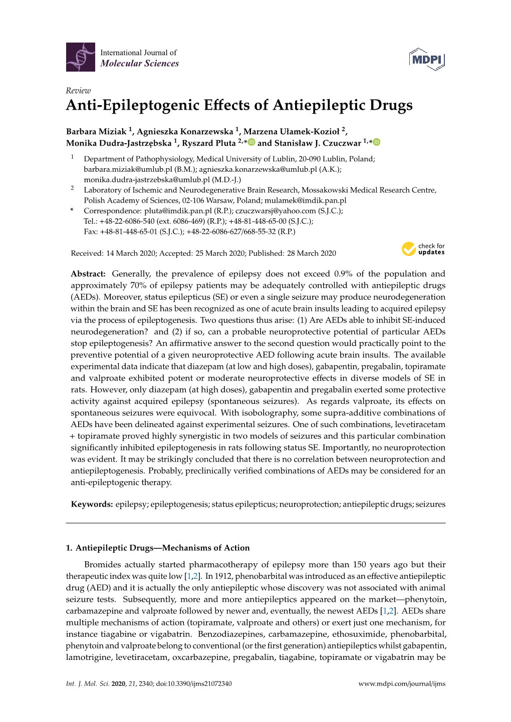 Anti-Epileptogenic Effects of Antiepileptic Drugs