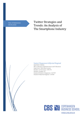 Twitter Strategies and Trends: an Analysis of the Smartphone Industry