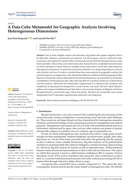 A Data Cube Metamodel for Geographic Analysis Involving Heterogeneous Dimensions
