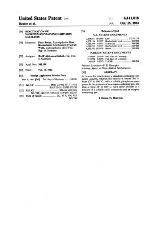 United States Patent (19) 11) 4411,818 Reuter Et Al