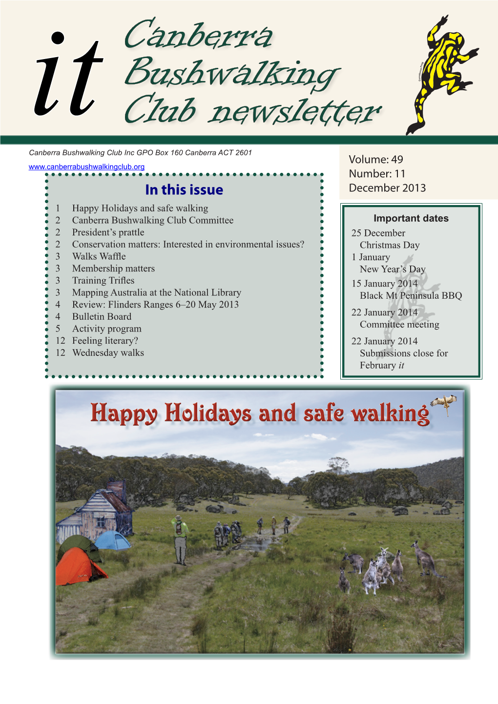 Canberra Bushwalking Club Newsletter Canberra Bushwalking