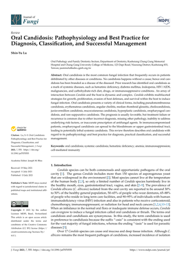 Oral Candidosis: Pathophysiology and Best Practice for Diagnosis, Classification, and Successful Management