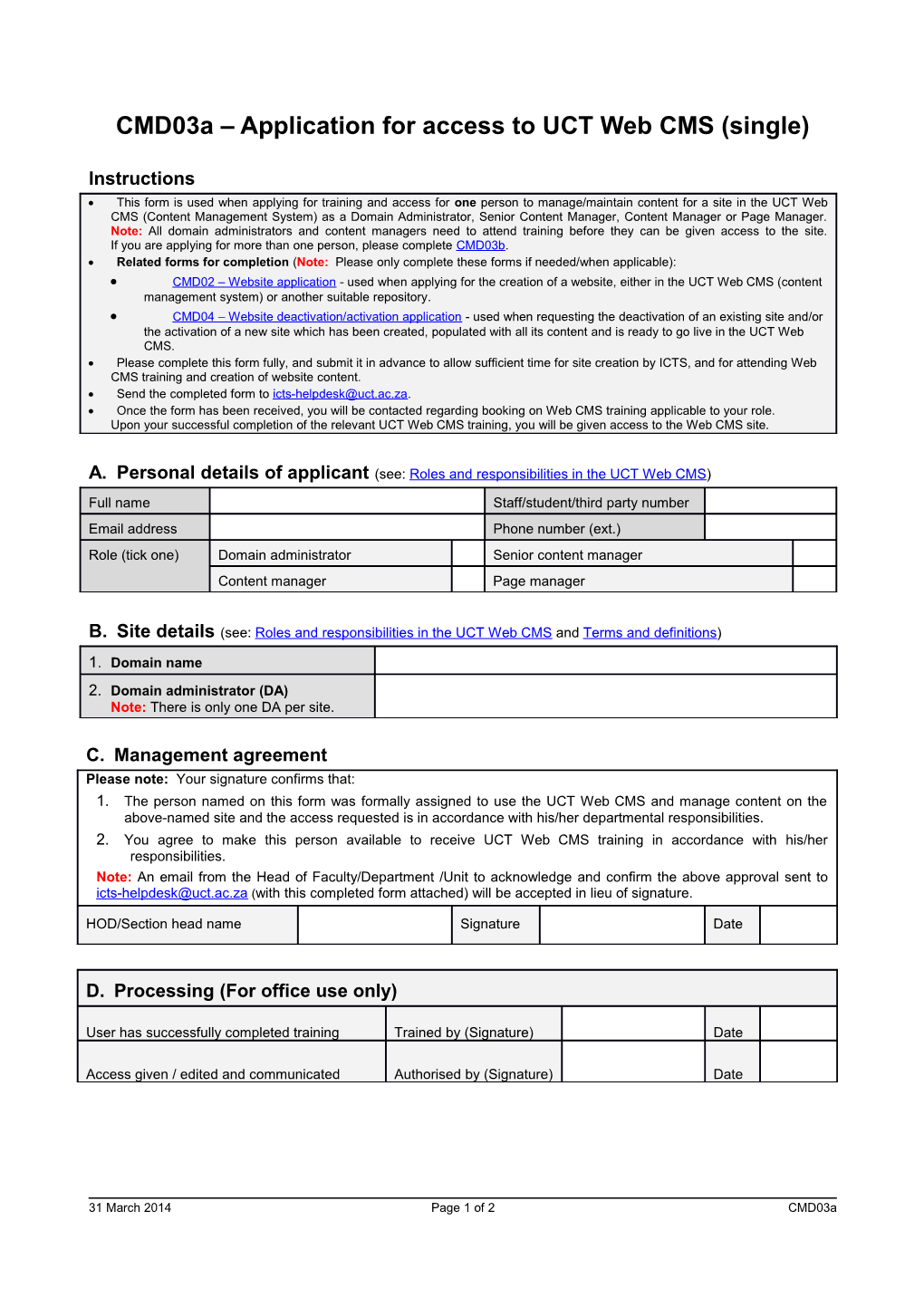 Admin Form Template