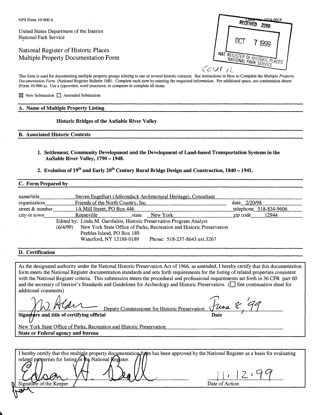 National Register of Historic Places Multiple Property Documentation Form