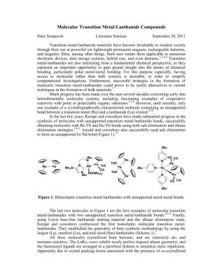 Molecular Transition Metal-Lanthanide Compounds