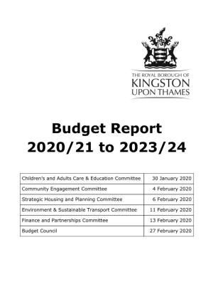 Budget Report 2020/21 to 2023/24