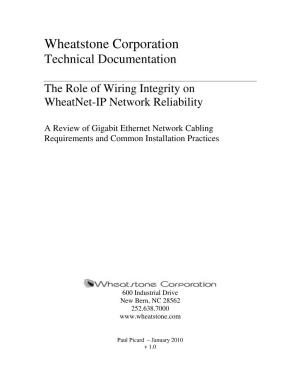 Wheatstone Corporation Technical Documentation