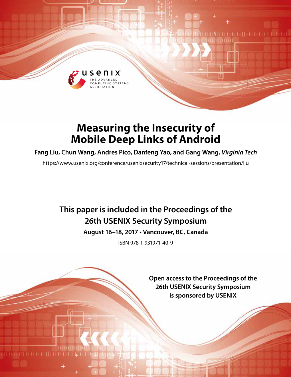 Measuring the Insecurity of Mobile Deep Links of Android