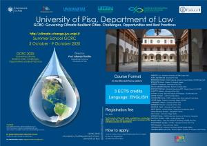 University of Pisa, Department of Law GCRC: Governing Climate Resilient Cities