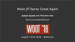 Make JIT-Spray Great Again
