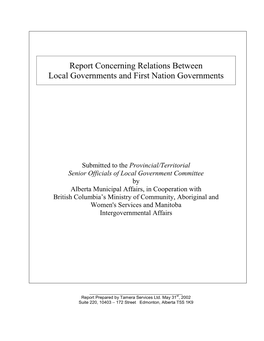 First Nations Government Report