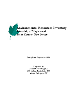 Environmental Resources Inventory Township of Maplewood