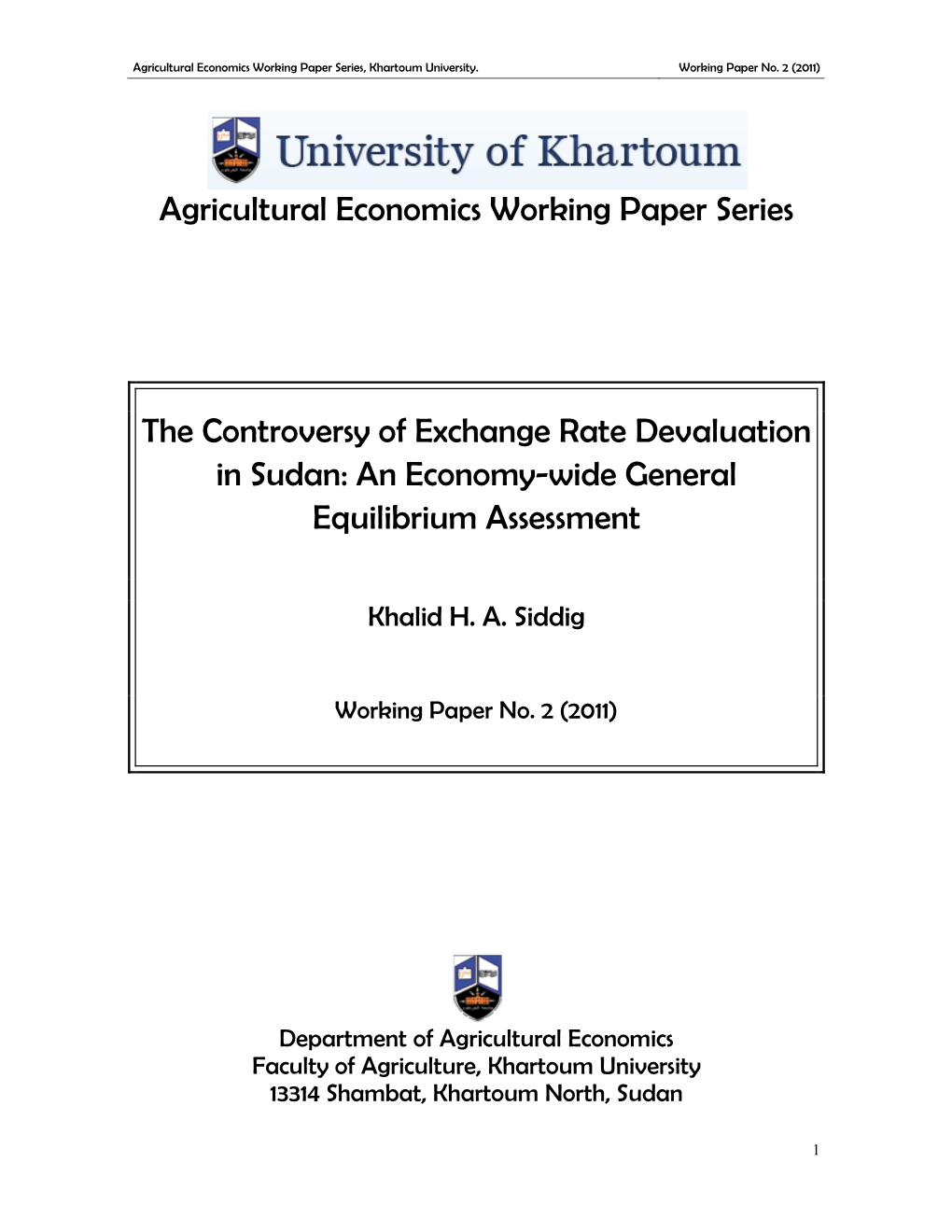 The Controversy of Exchange Rate Devaluation in Sudan: an Economy-Wide General Equilibrium Assessment