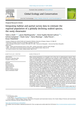 Integrating Habitat and Partial Survey Data to Estimate the Regional Population of a Globally Declining Seabird Species, the Sooty Shearwater