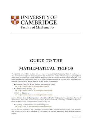 Guide to the Mathematical Tripos