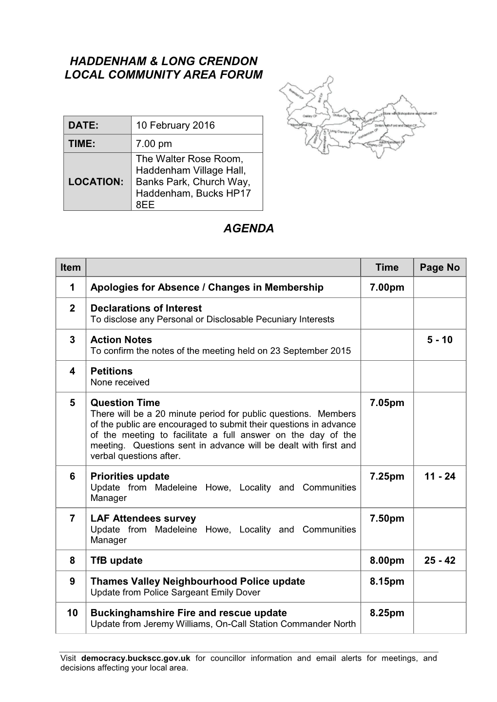 Haddenham & Long Crendon Local Community Area Forum