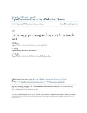 Predicting Population Gene Frequency from Sample Data R