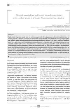 Alcohol Metabolism and Health Hazards Associated with Alcohol Abuse in a South African Context
