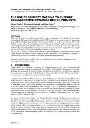 The Use of Concept Mapping to Support Collaborative Advanced Design Projects