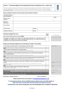 Annex 4 -T5 Individual Migrant Governing Body Endorsement Application Form