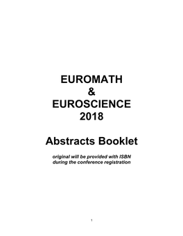 EUROMATH & EUROSCIENCE 2018 Abstracts Booklet