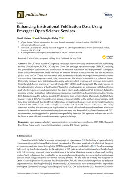 Enhancing Institutional Publication Data Using Emergent Open Science Services