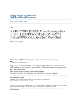 JOHN COREY JENSEN, Plaintiff and Appellant Vs. PHILLIPS