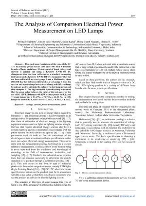 The Analysis of Comparison Electrical Power Measurement on LED Lamps