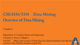 Data Mining Overview of Data Mining