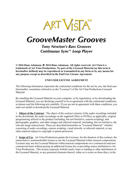 Groovemaster Grooves Manual