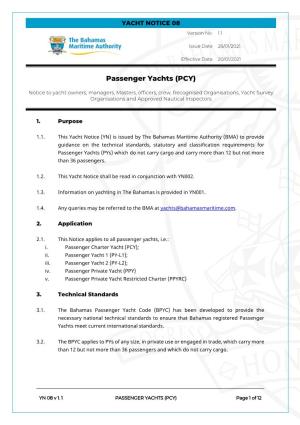 Passenger Yachts (PCY)