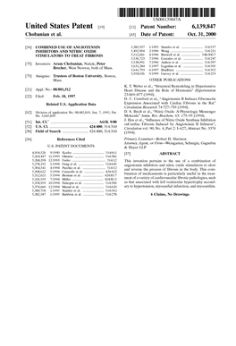 United States Patent (19) 11 Patent Number: 6,139,847 Chobanian Et Al