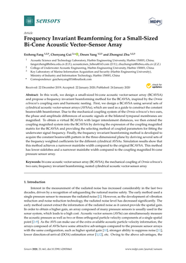 Frequency Invariant Beamforming for a Small-Sized Bi-Cone Acoustic Vector–Sensor Array
