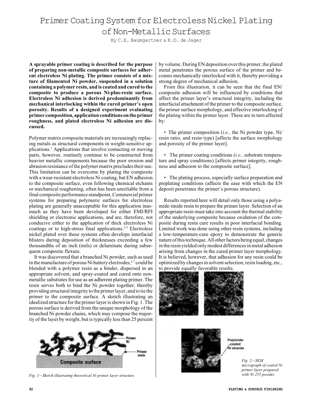 Primer Coating System for Electroless Nickel Plating of Non-Metallic Surfaces by C.E