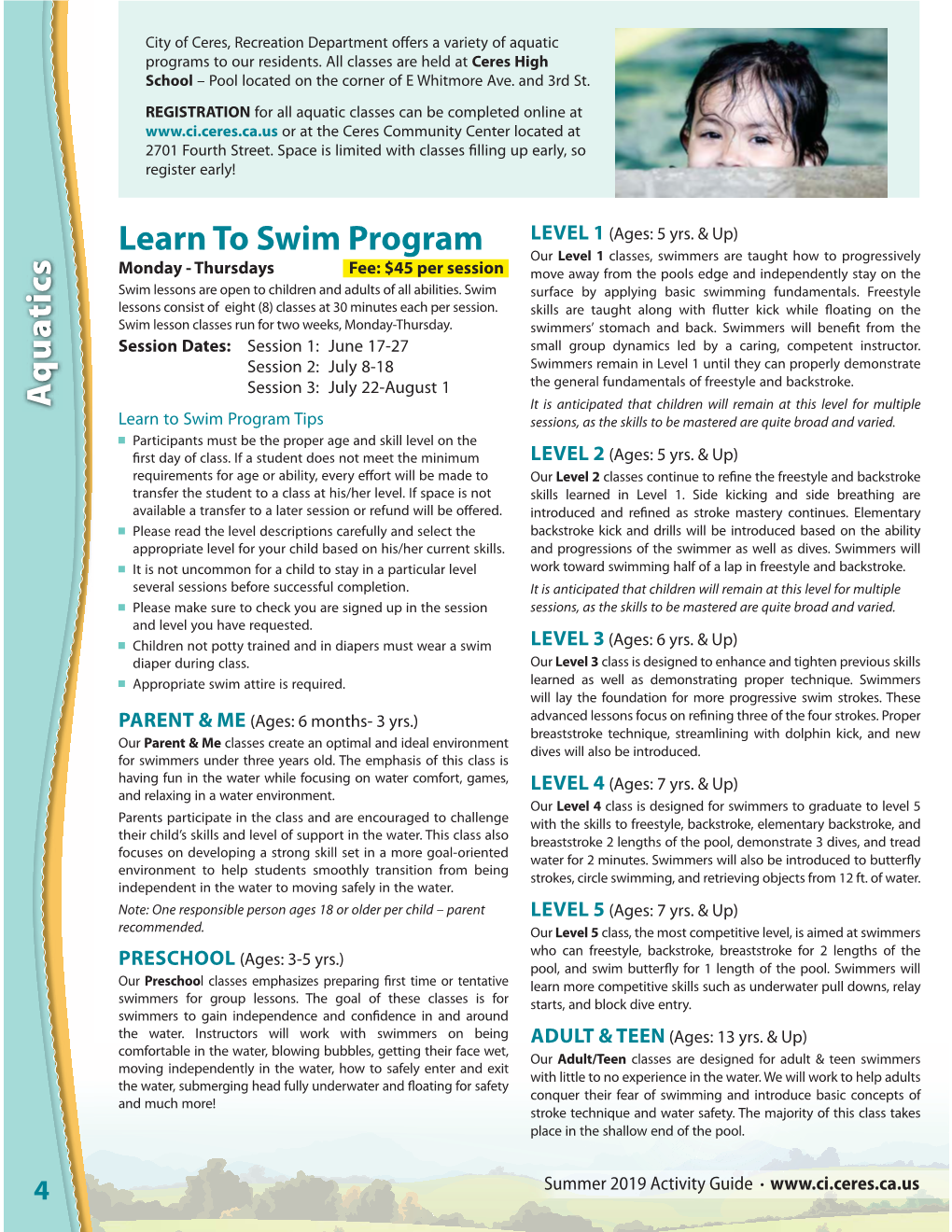 Learn to Swim Program a Qua Tics