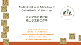 Multiculturalism in Action Project Online Handicraft Workshop 多元