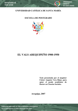 El Vals Arequipeño 1900-1950