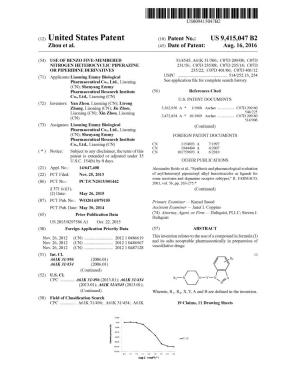 (12) United States Patent (10) Patent No.: US 9.415,047 B2 Zhou Et Al
