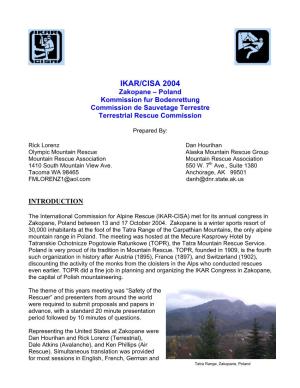 2004 ICAR Terrestrial Report, Zakopane