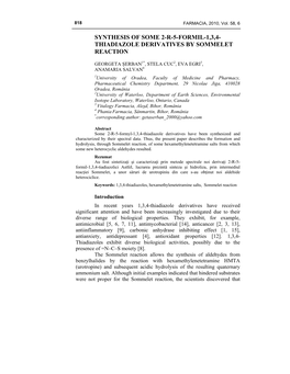 Thiadiazole Derivatives by Sommelet Reaction